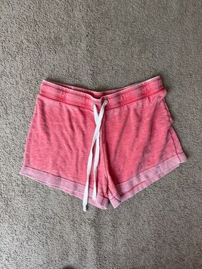 Alternative Coral Pink Heathered Lounge Shorts with White Drawstring